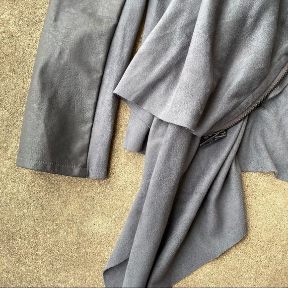 Blank NYC Vegan Suede Leather Drape Front Jacket - Picture 4 of 7